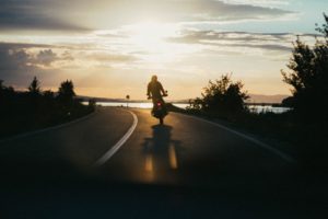 biker during sunset